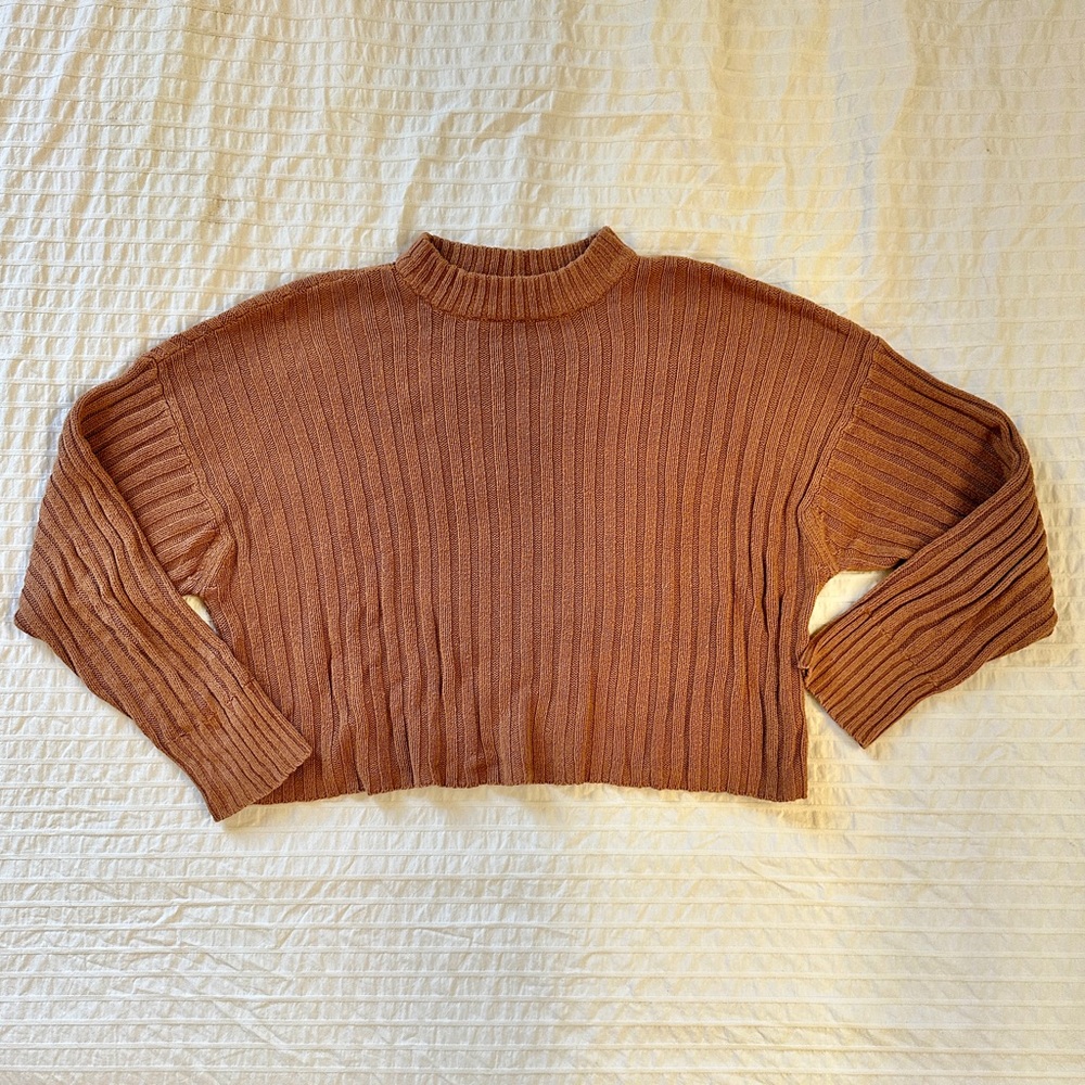 American Eagle Knitted 90s Cropped Pullover Sweater